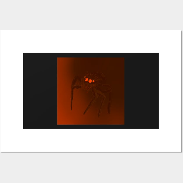 Jumping Spider Drawing V15 (Orange 1) Wall Art by IgorAndMore